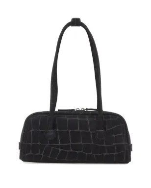 Marge Sherwood ソフトボストン クロコ調スエードショルダーバッグ - ブラック - サムネイル2