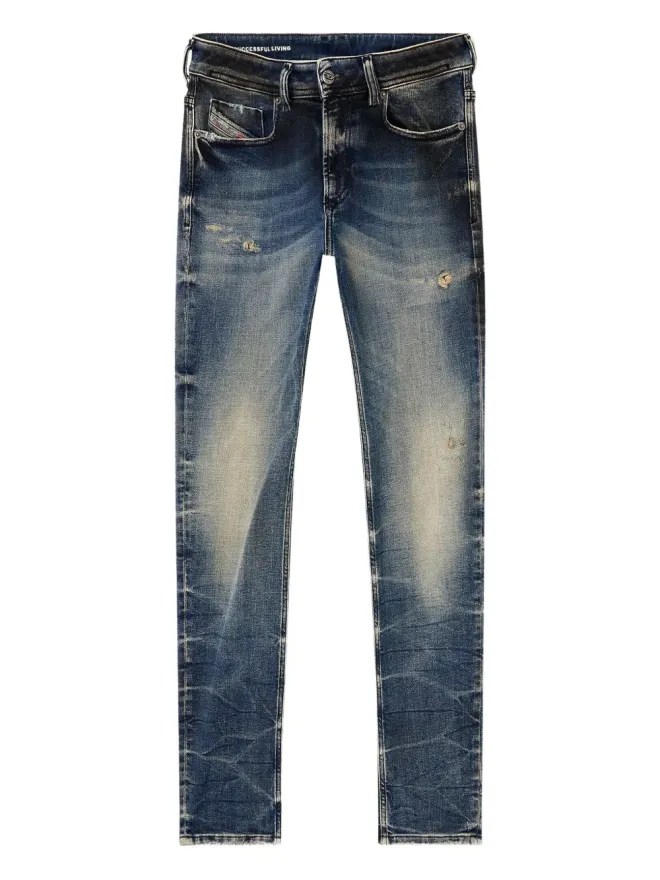 Diesel Diesel Sleenker 09n15 アブレーション加工 レザーパッチ ジーンズの商品画像