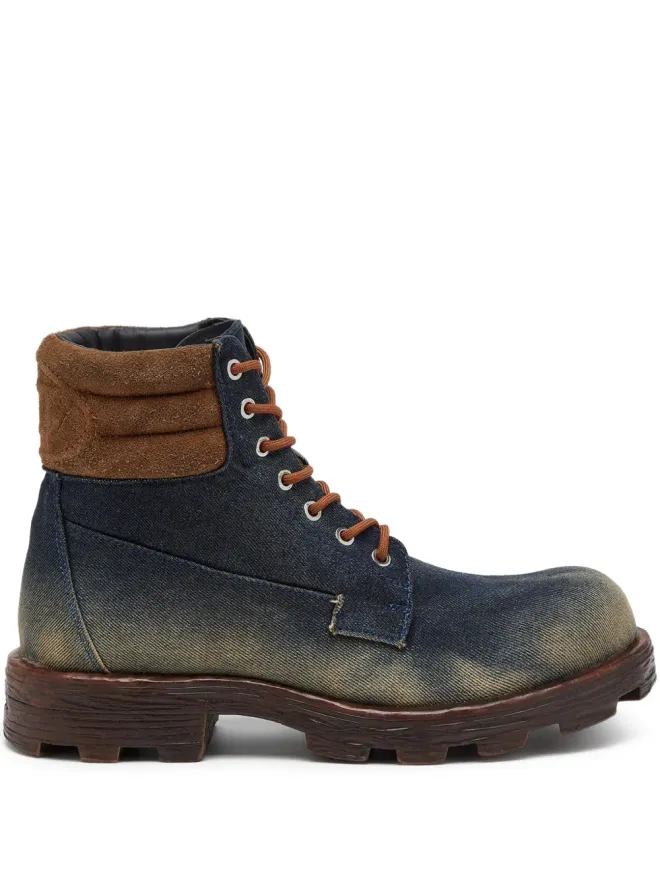 Diesel Diesel D-Hammer パッド入りカラー レースアップブーツ - ブルーの商品画像