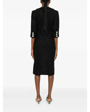 Costarellos Vネック装飾ボタン付きミディドレス - サムネイル4