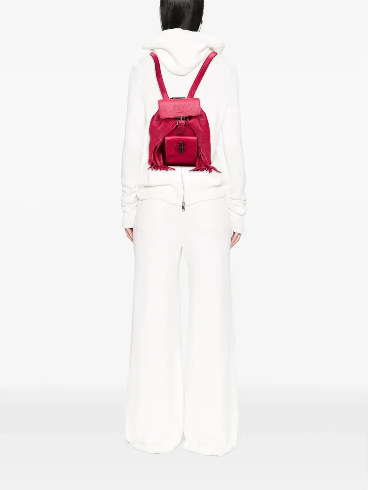 Gucci ビンテージ レザー バンブー デイリーバックパック - 画像2