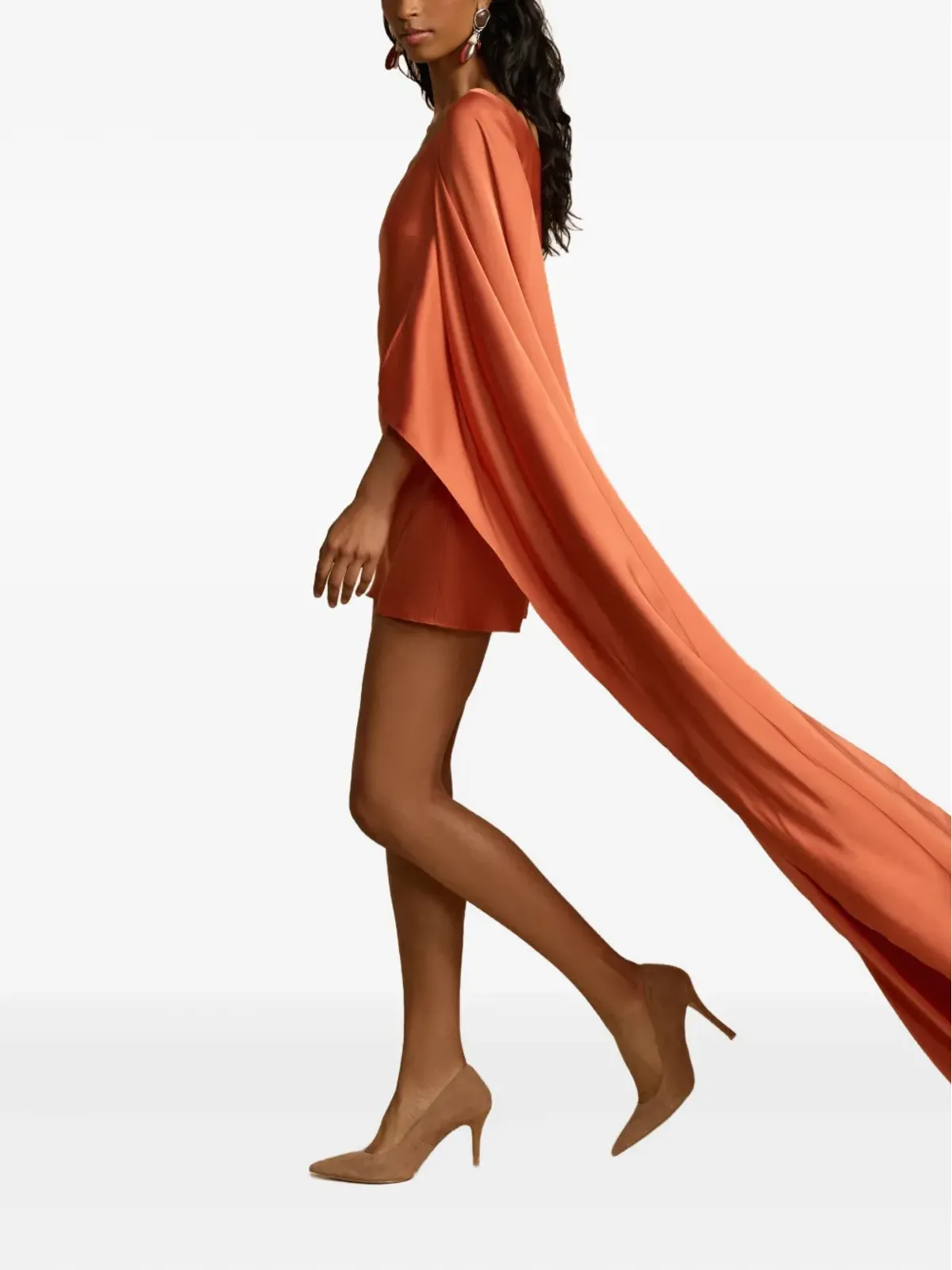 ARCINA ORI Cyra アシンメトリック・ワンショルダー・ミニドレス - オレンジ - 画像3
