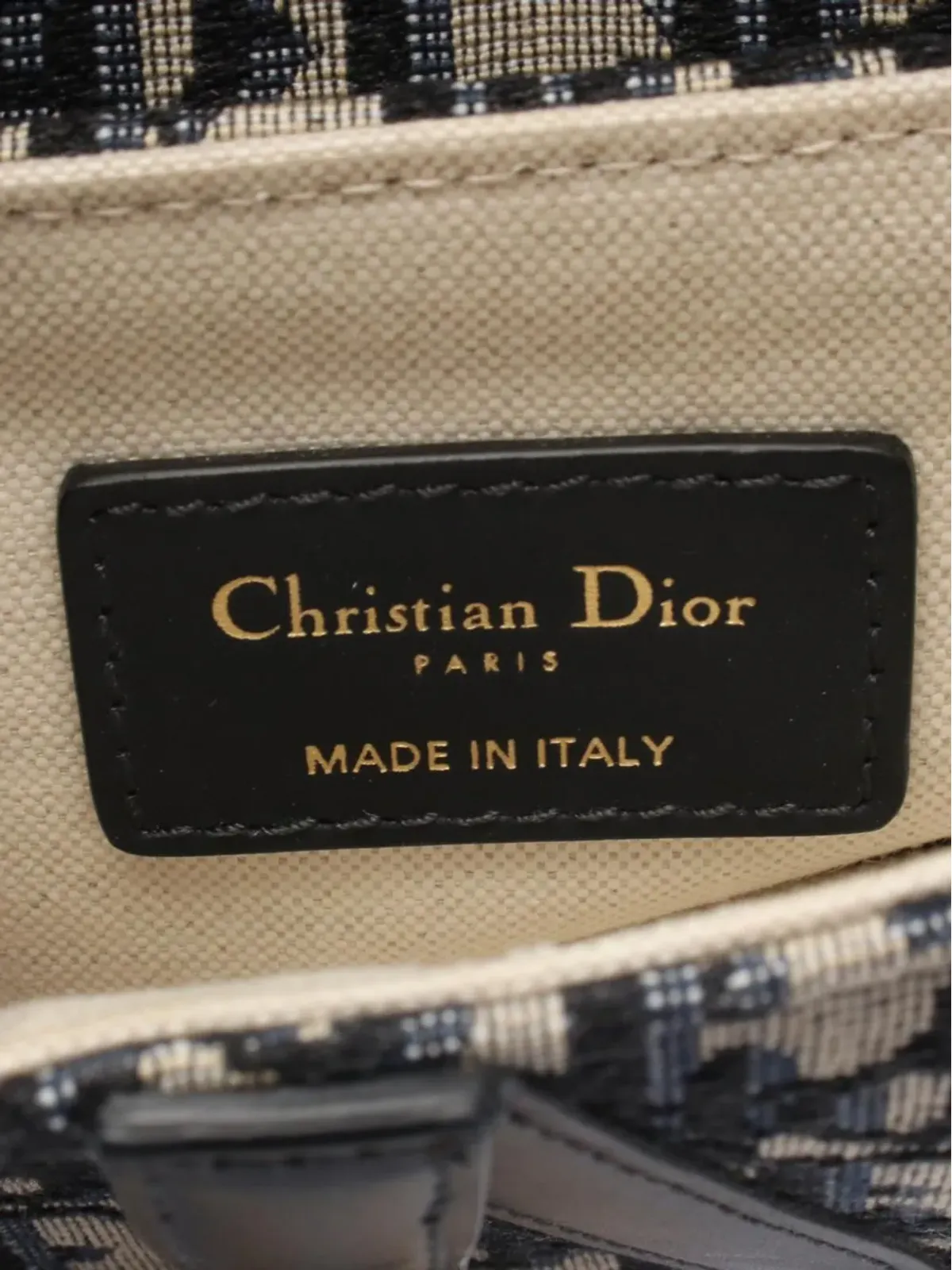 Christian Dior ビンテージ ミニ オブリーク キャンバス サドルバッグ ブルー - 画像5