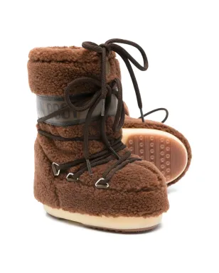 Moon Boot Kids アイコン フリース スノーブーツ ブラウン - サムネイル2