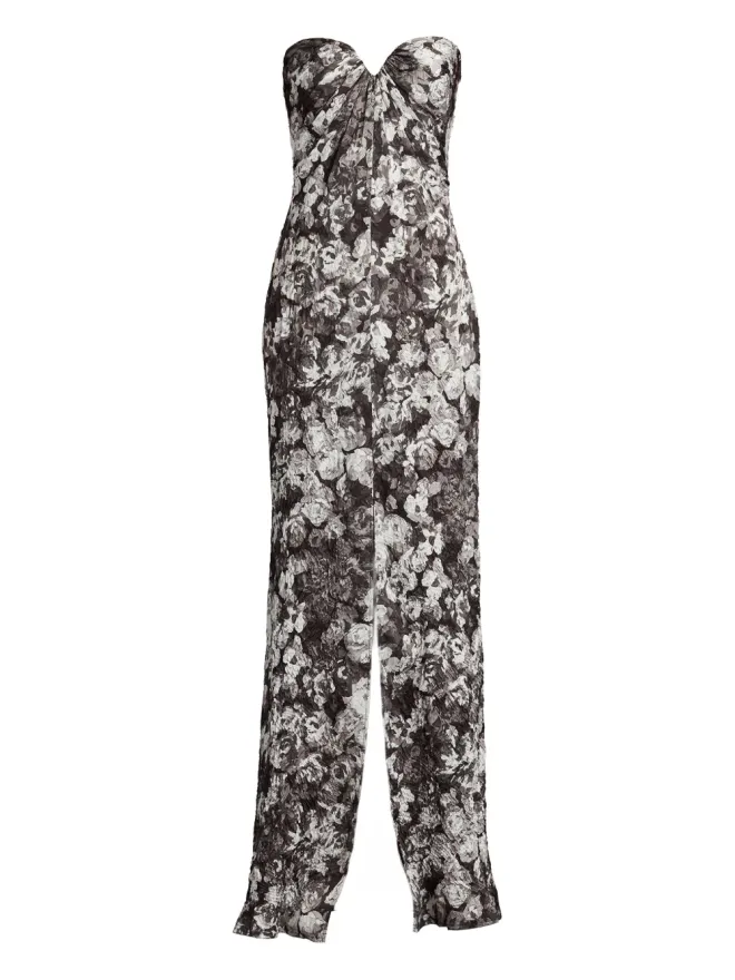 Tadashi Shoji Tadashi Shoji Carnie 花柄プリント ストラップレス ドレスの商品画像