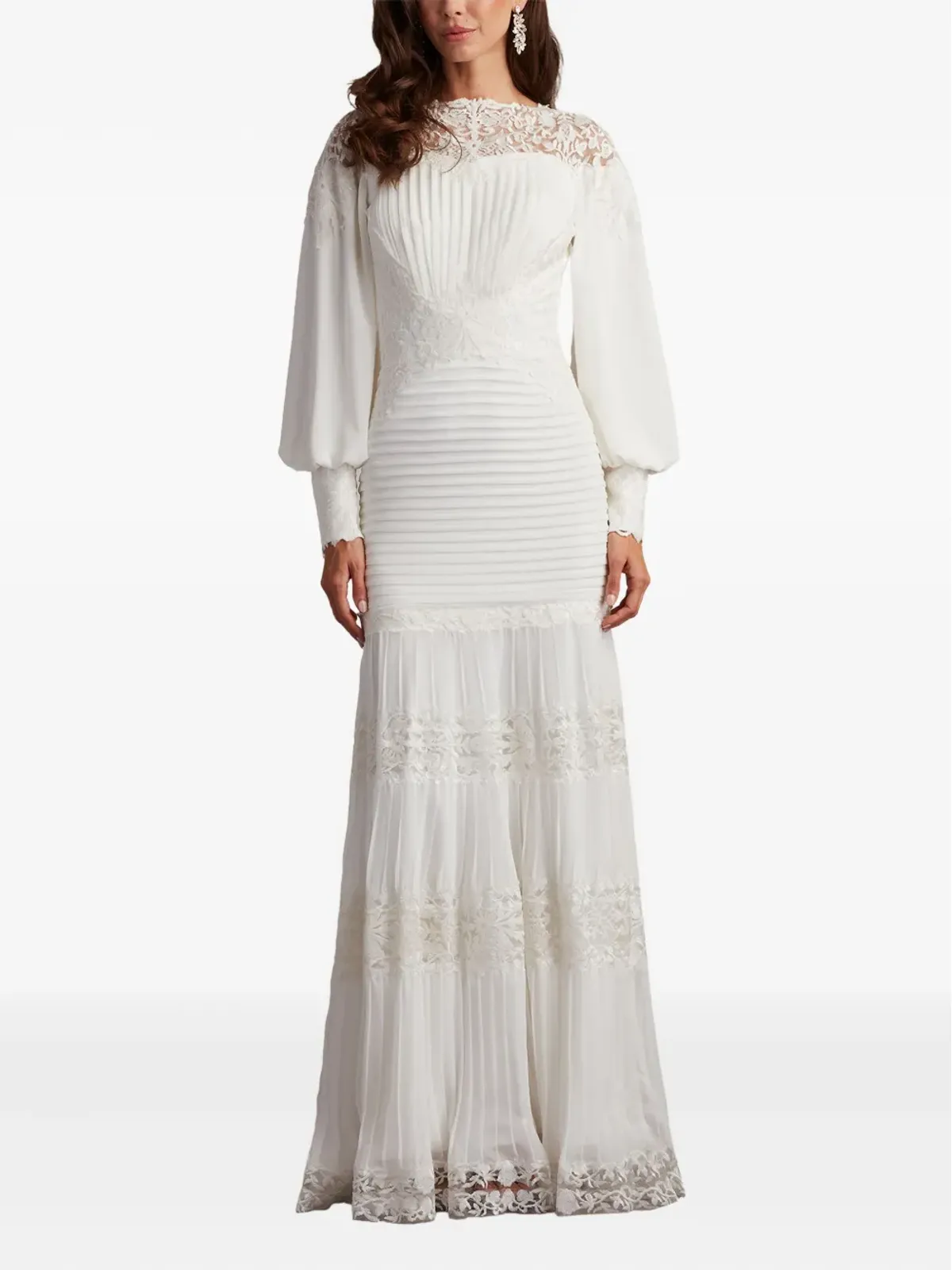 Tadashi Shoji Silverado レースプリーツドレス - 画像2