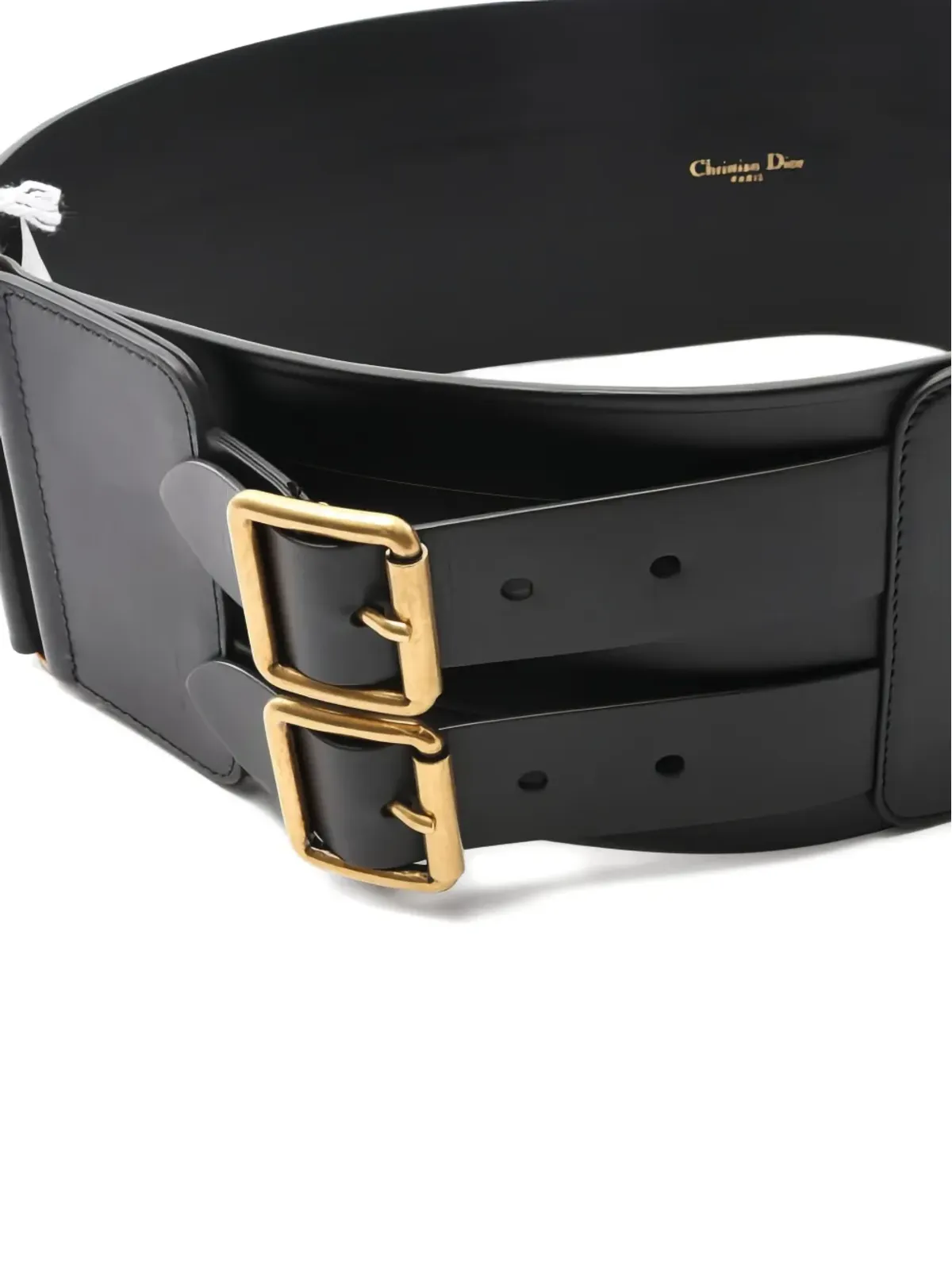 Christian Dior ビンテージ 2020年代 ダブルバックル レザー ウエストベルト - 画像5
