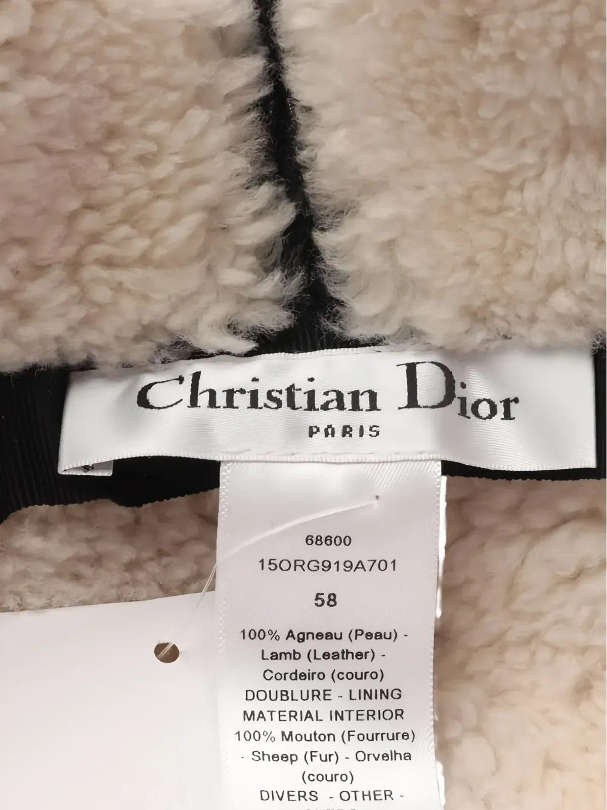 Christian Dior Pre-Owned 2020s シープスキン キャップ - 画像5