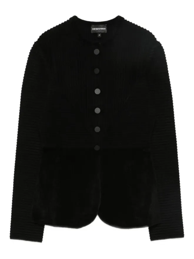 Emporio Armani Emporio Armani ボタン留めテクスチャードジャケット - ブラックの商品画像