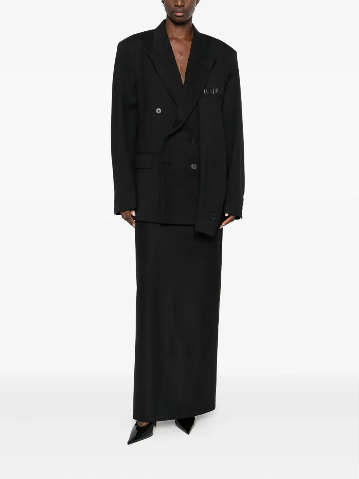 MEDEEA ダブルブレスト ウール ブレザー - 画像2