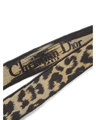 ビンテージ Christian Dior レオパード刺繍 ショルダーストラップ ブラック - サムネイル4