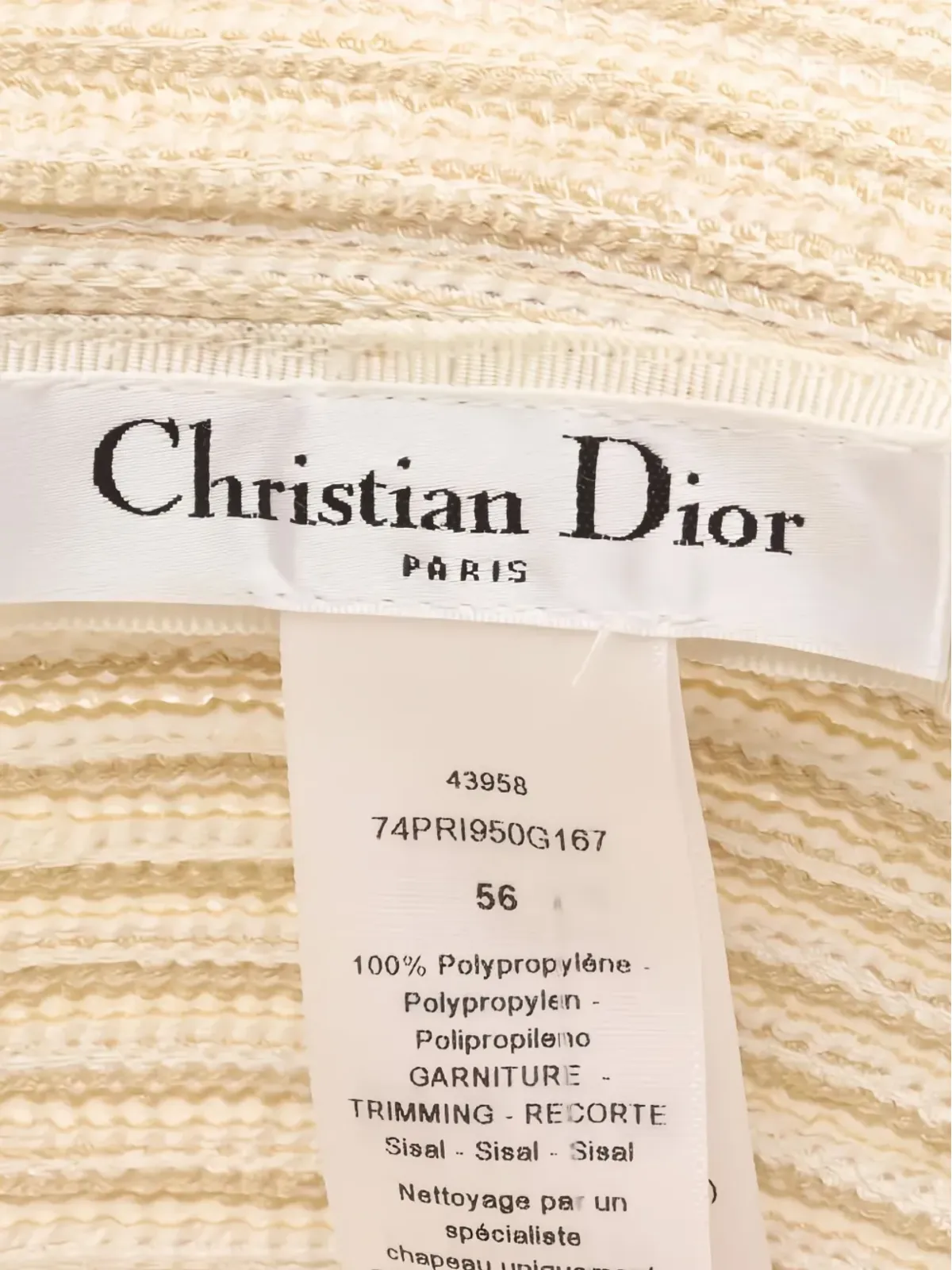 ビンテージ Christian Dior 2020年代 プリンセス・バー・リボンハット - ニュートラルカラー - 画像4