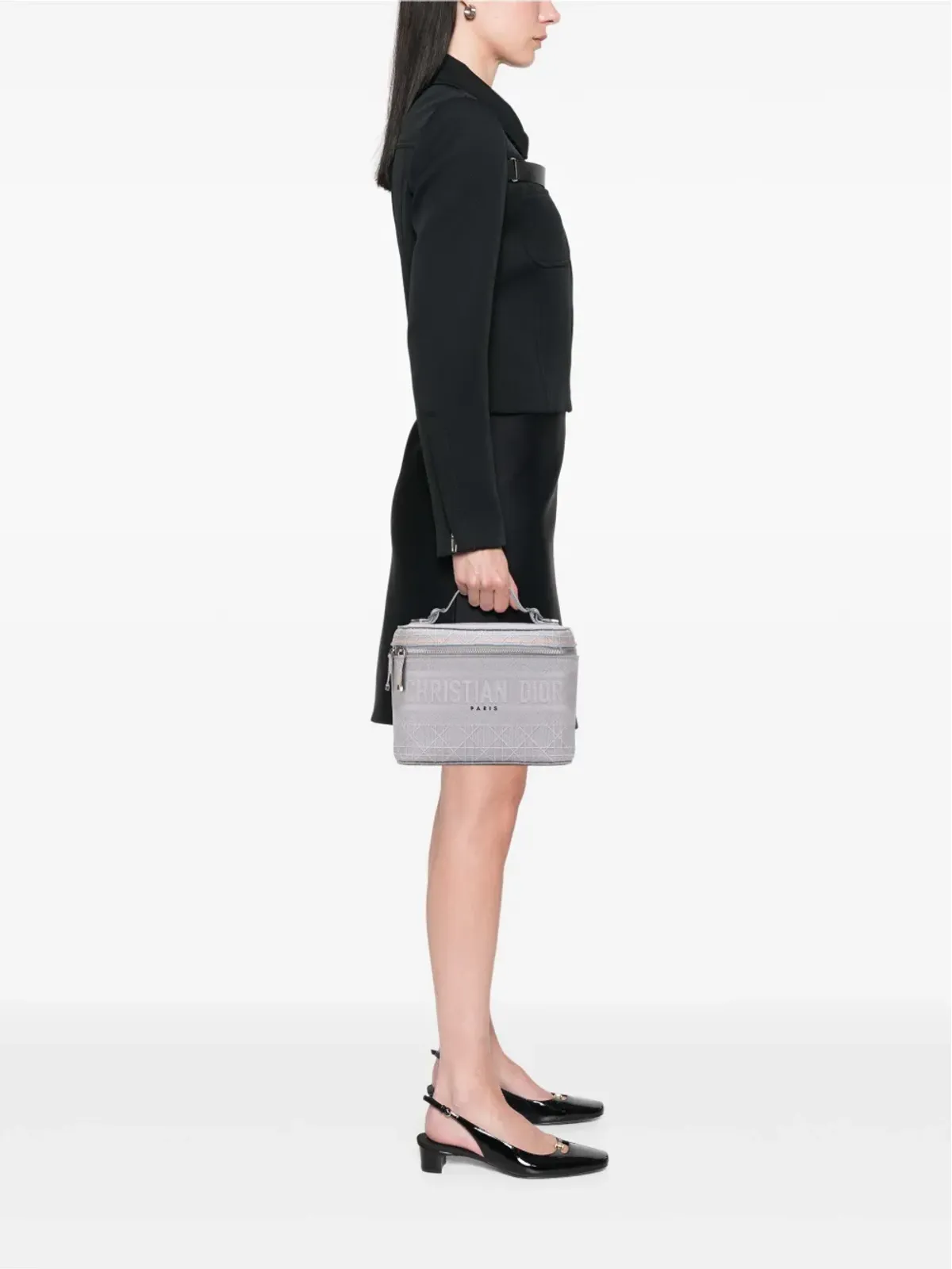 ビンテージ Christian Dior キャンバス キャンナージュ ディオールトラベル ケース バニティバッグ - 画像2