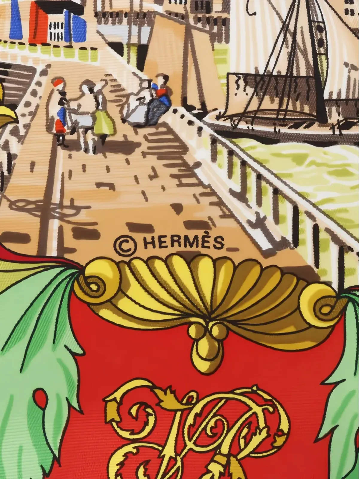 Hermès ビンテージ 2010年代 90cm正方形 シルクスカーフ l'entente cordiale ブラック - 画像2