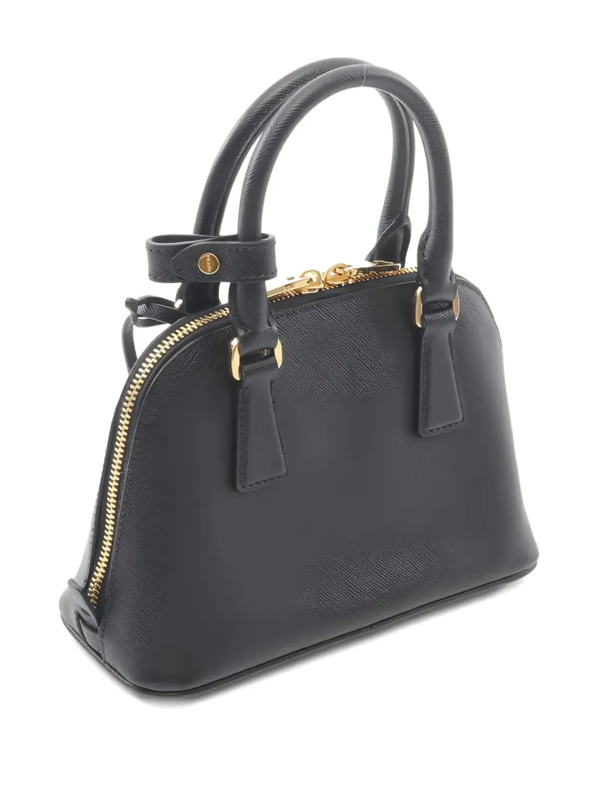 Prada ビンテージ ロゴプレート サフィアーノレザー ハンドバッグ - ブラック - 画像2