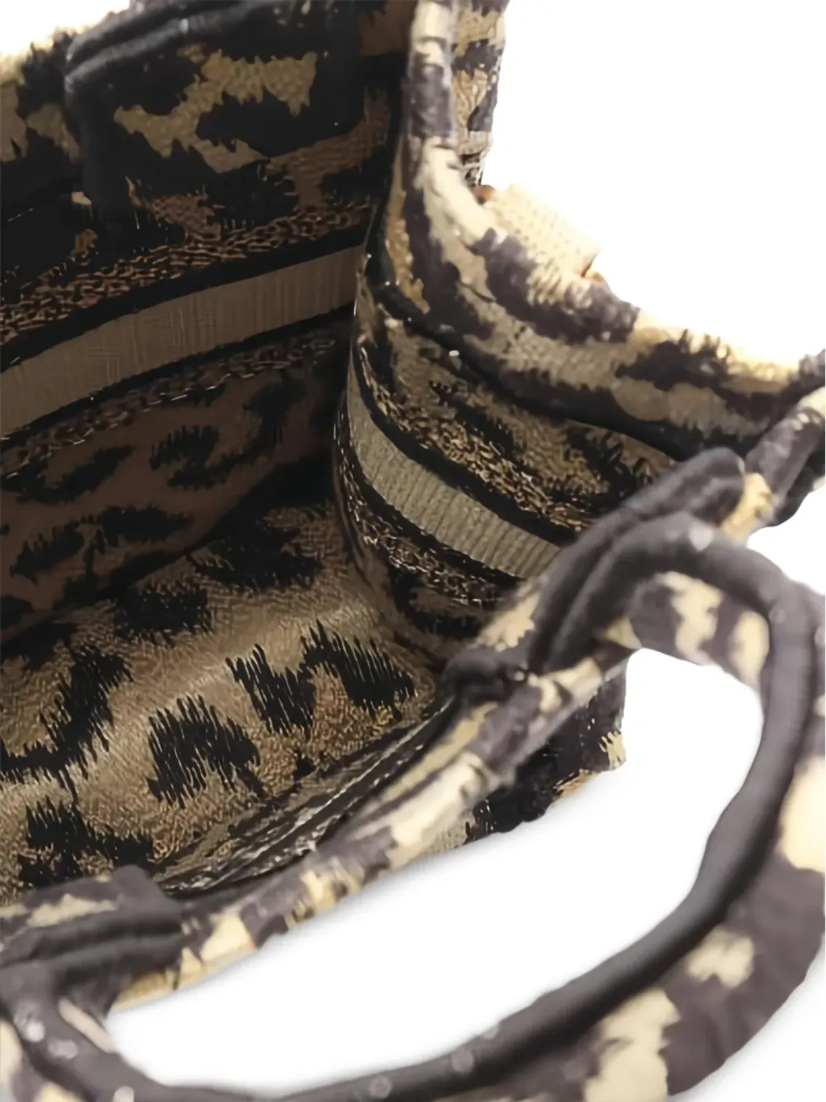 Christian Dior ビンテージ 2010年代 ブックトート レオパード柄キャンバス ミニバッグ - ニュートラルカラー - 画像5
