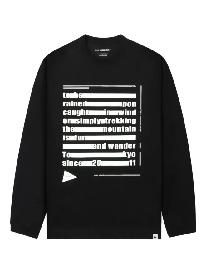and wander and Wander ロングスリーブ グラフィック スウェットシャツの商品画像
