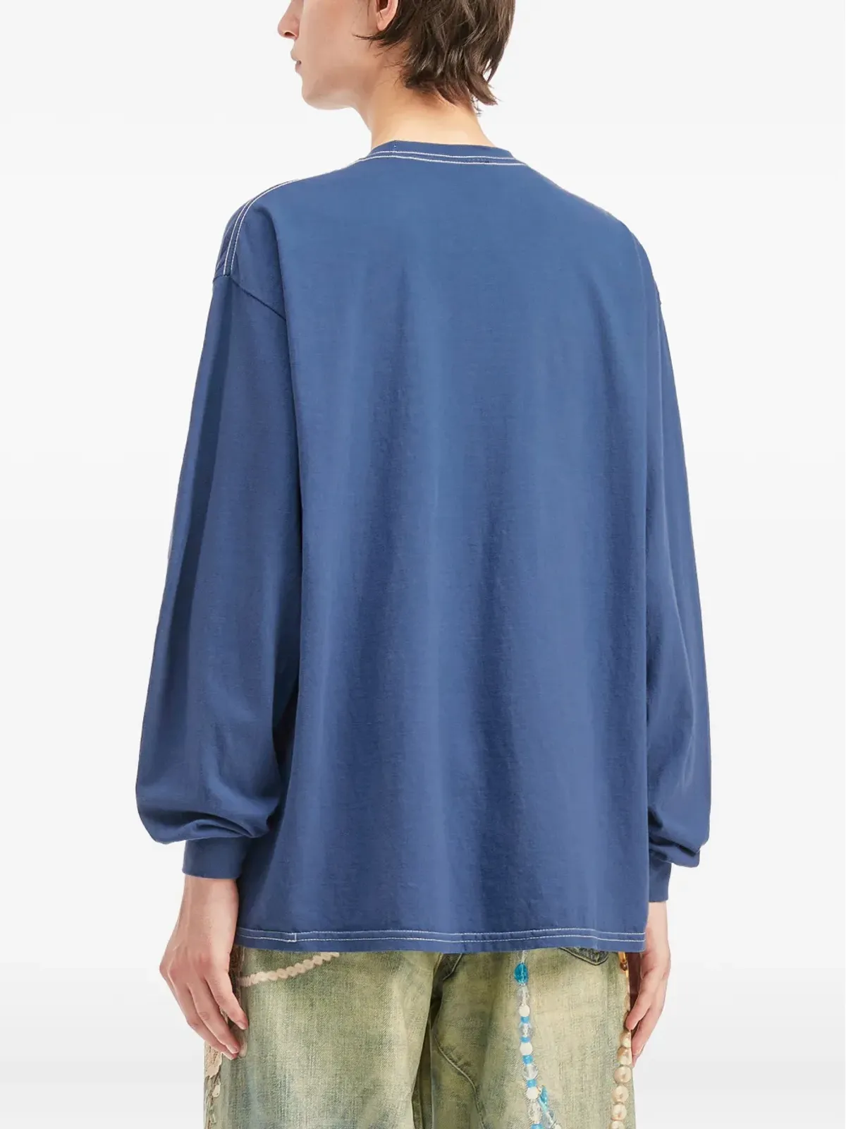 WESTFALL ロングスリーブ グラフィック Tシャツ ブルー - 画像4