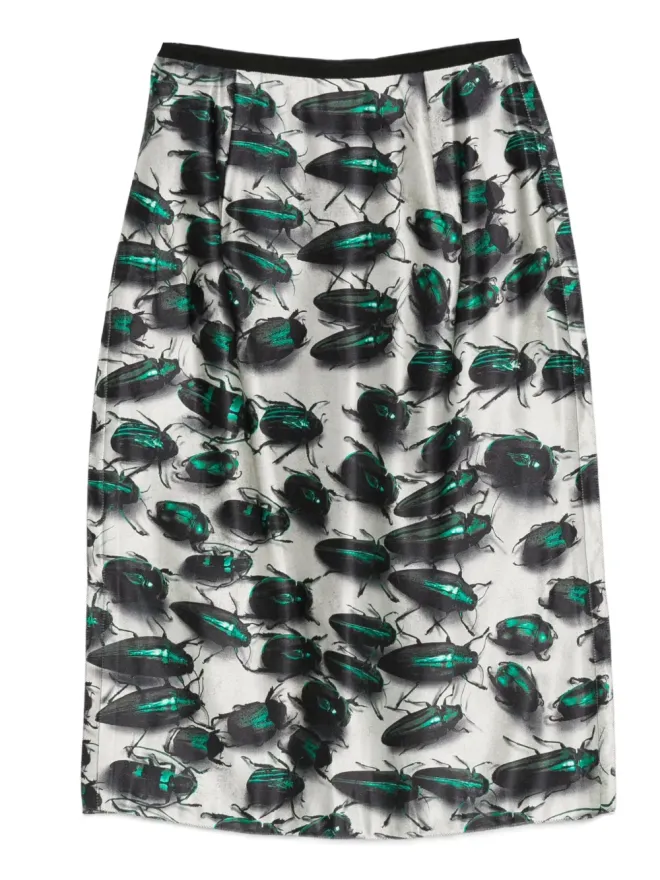 Lanvin Pre-Owned Lanvin ビンテージ beetle-print ハイウエスト スカートの商品画像