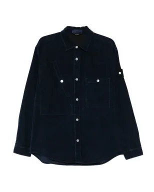 Stone Island コンパスバッジ コーデュロイ シャツ - ブルー - サムネイル1