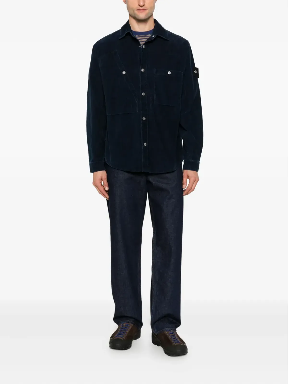 Stone Island コンパスバッジ コーデュロイ シャツ - ブルー - 画像2