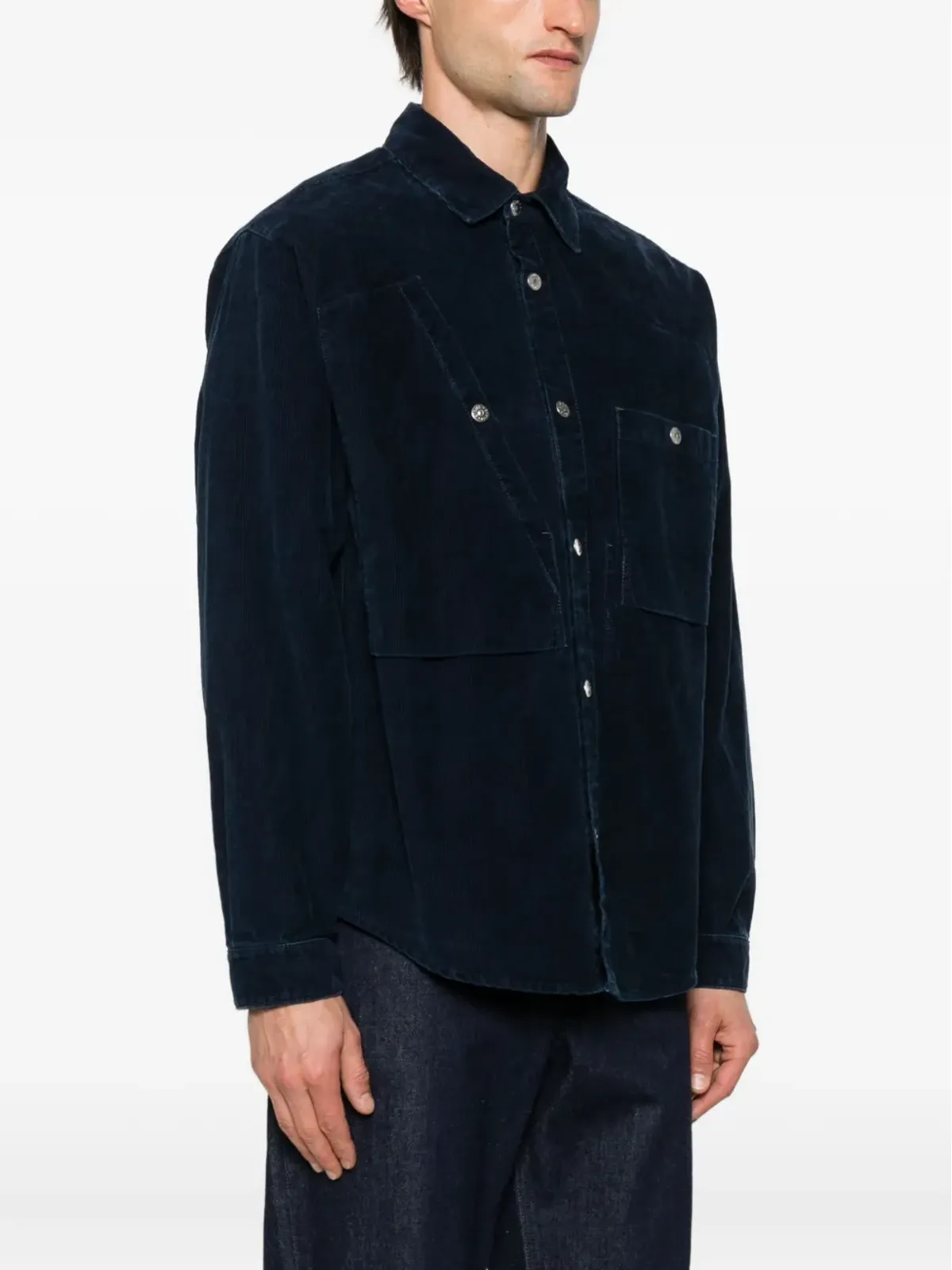 Stone Island コンパスバッジ コーデュロイ シャツ - ブルー - 画像3