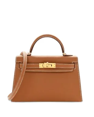 Hermès ビンテージ 2025年 ゴールドのミニ ケリー セリエ 20 エプソム ゴールド金具 ハンドバッグ ブラウン - サムネイル1