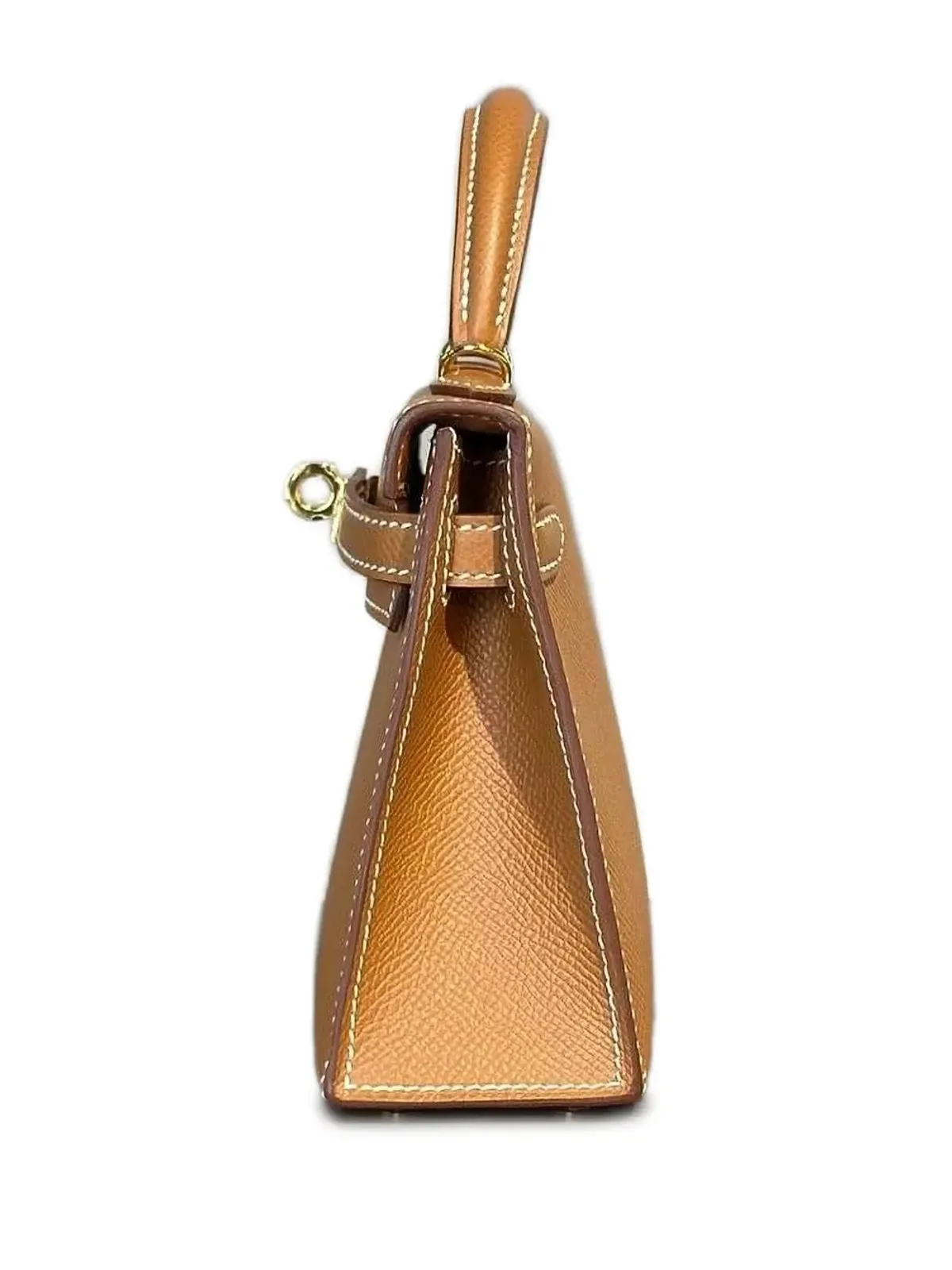 Hermès ビンテージ 2025年 ゴールドのミニ ケリー セリエ 20 エプソム ゴールド金具 ハンドバッグ ブラウン - 画像3