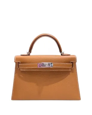 Hermès ビンテージ ミニ Kelly Sellier 20 エプソム レザー パラジウム金具 ハンドバッグ - サムネイル3