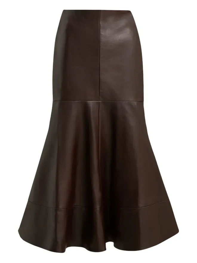 Brandon Maxwell Brandon Maxwell プレストン レザー ミディスカートの商品画像
