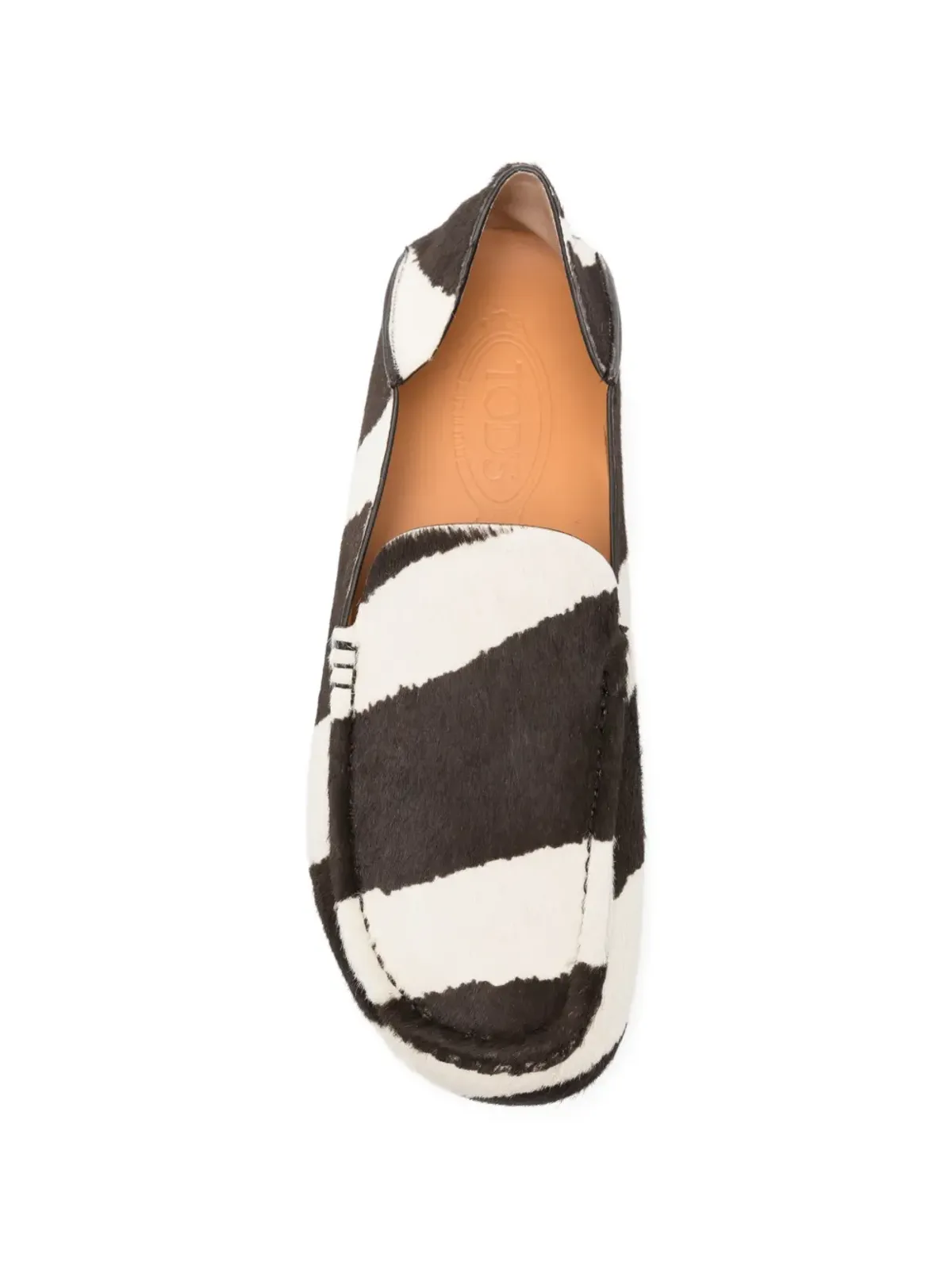 Tod's ストライプ柄ローファー ブラウン - 画像4