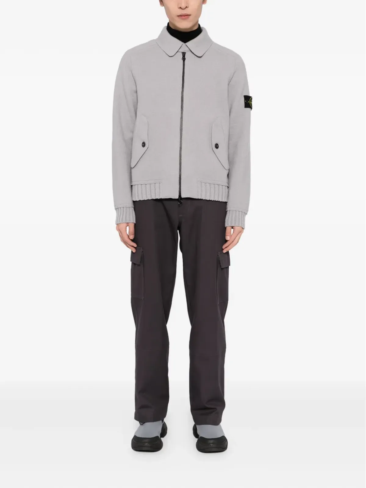 Stone Island フェルテッドウールジャケット グレー - 画像2