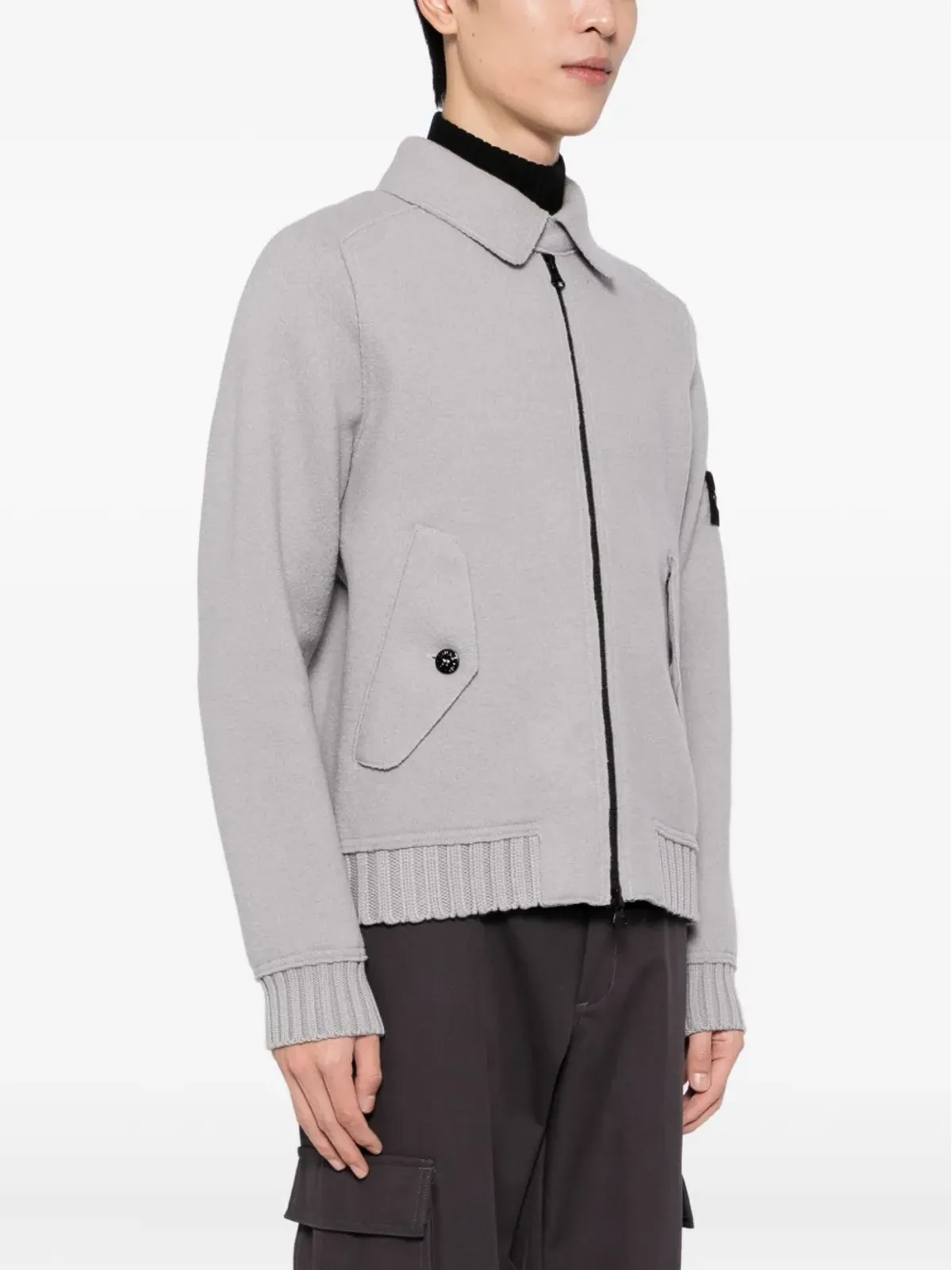 Stone Island フェルテッドウールジャケット グレー - 画像3