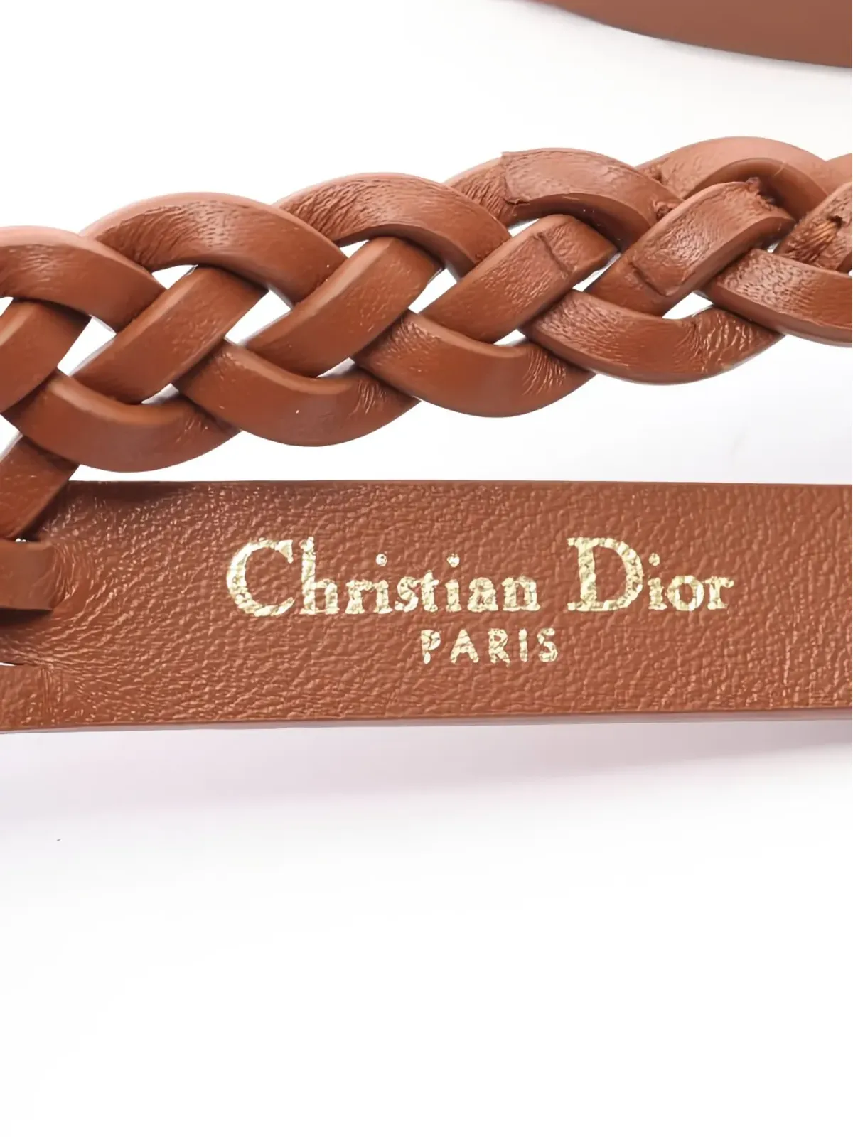 Christian Dior ビンテージ 2000年代 編み込みレザーベルト - ブラウン - 画像5