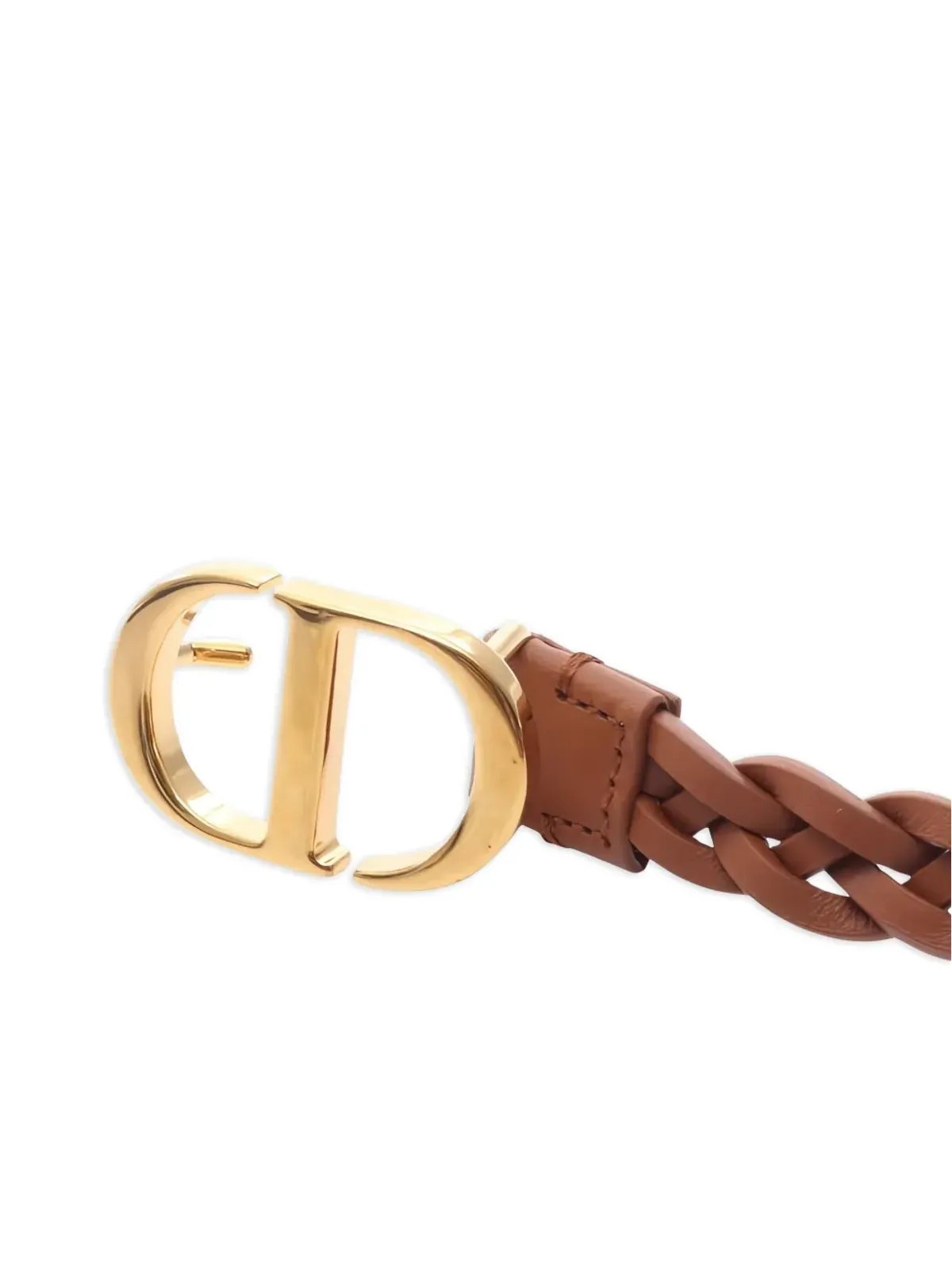 Christian Dior ビンテージ CD ロゴ レザー ダブルベルト - ブラウン - 画像3