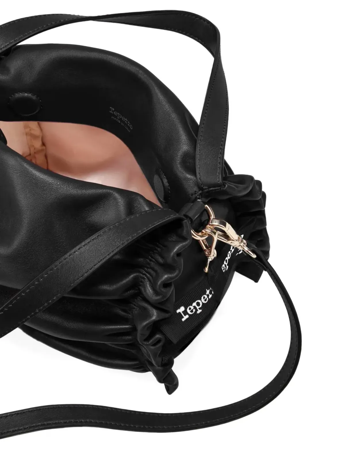 Repetto 小型オペラ・ルーシュ・カーフレザー・ショルダーバッグ - 画像4