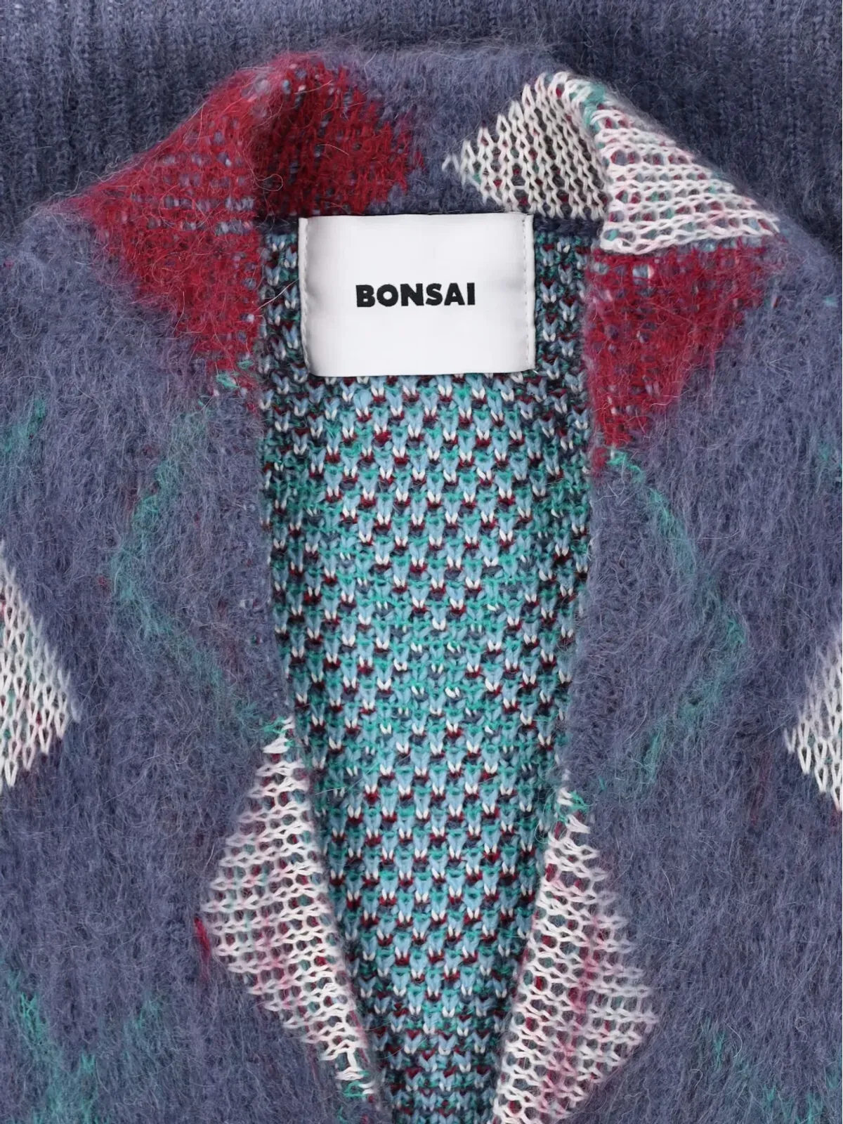 Bonsai アーガイル柄ニットカーディガン - Blue - 画像3