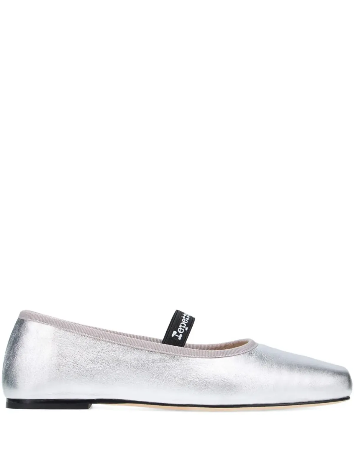Repetto リズベット スクエアトゥ・ストラップ バレエフラット - シルバー - 画像1