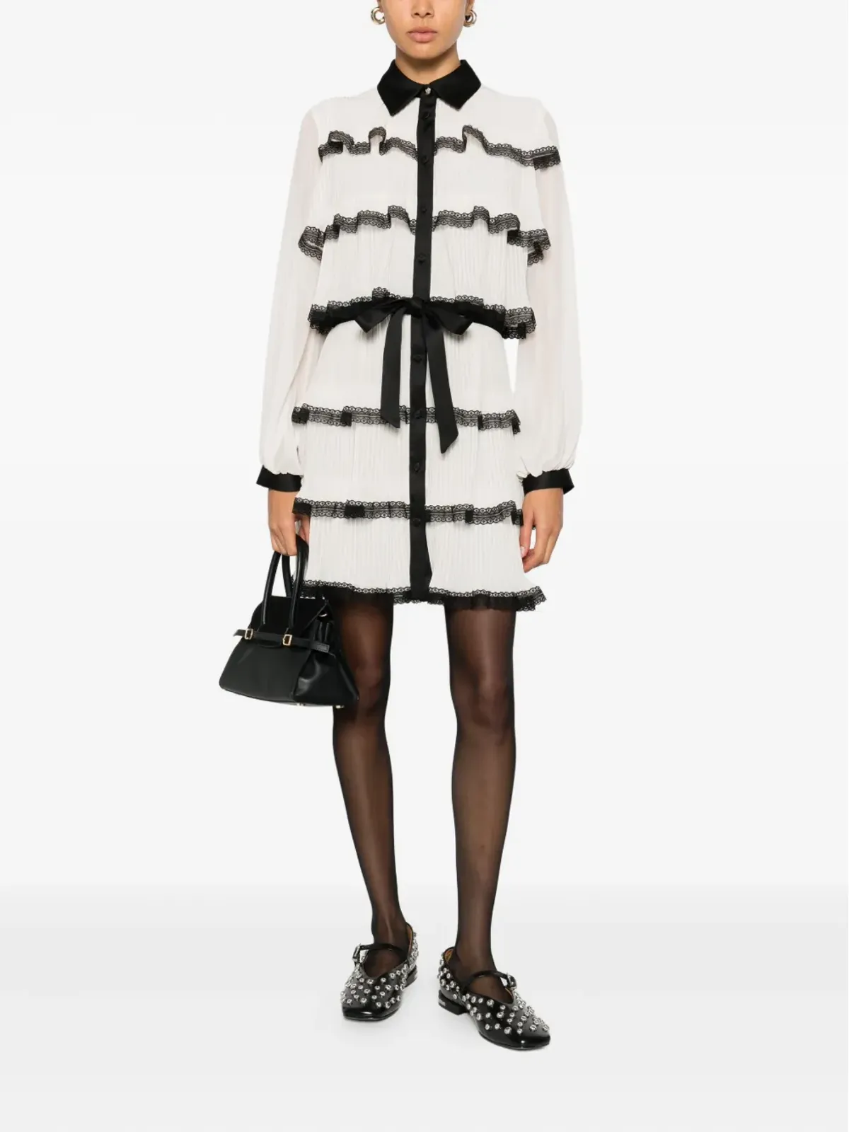 Babylone Paris レースのティアードドレス - White - 画像2