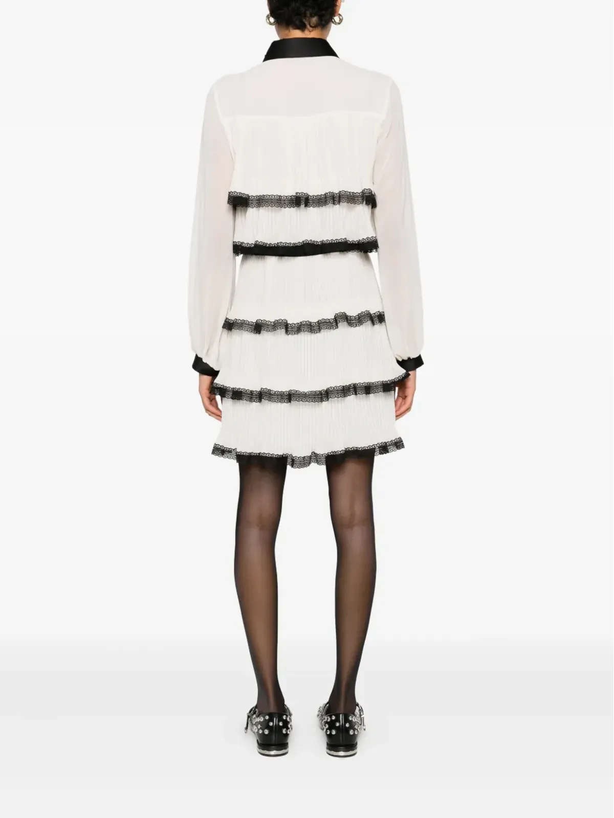 Babylone Paris レースのティアードドレス - White - 画像4