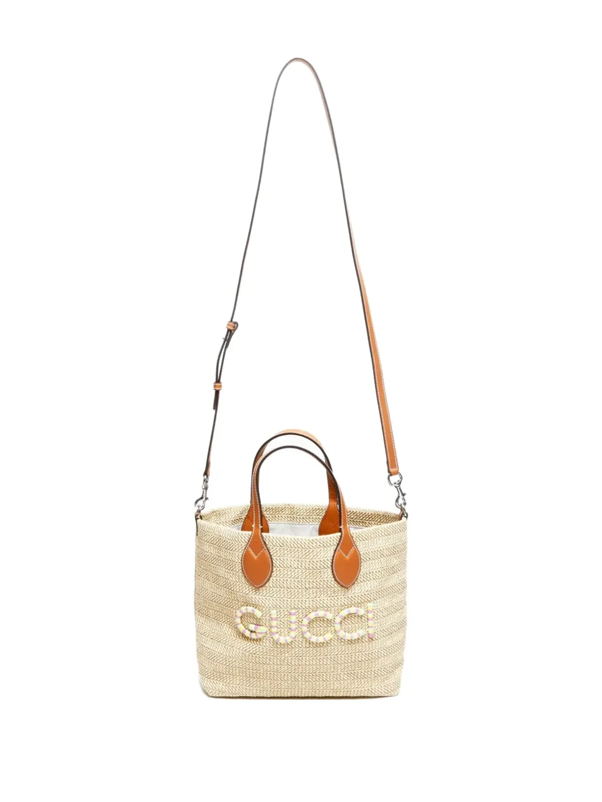 Gucci ビンテージ 2020-2025年代 ロゴ ラフィア 2WAY バッグ - ニュートラル - 画像5