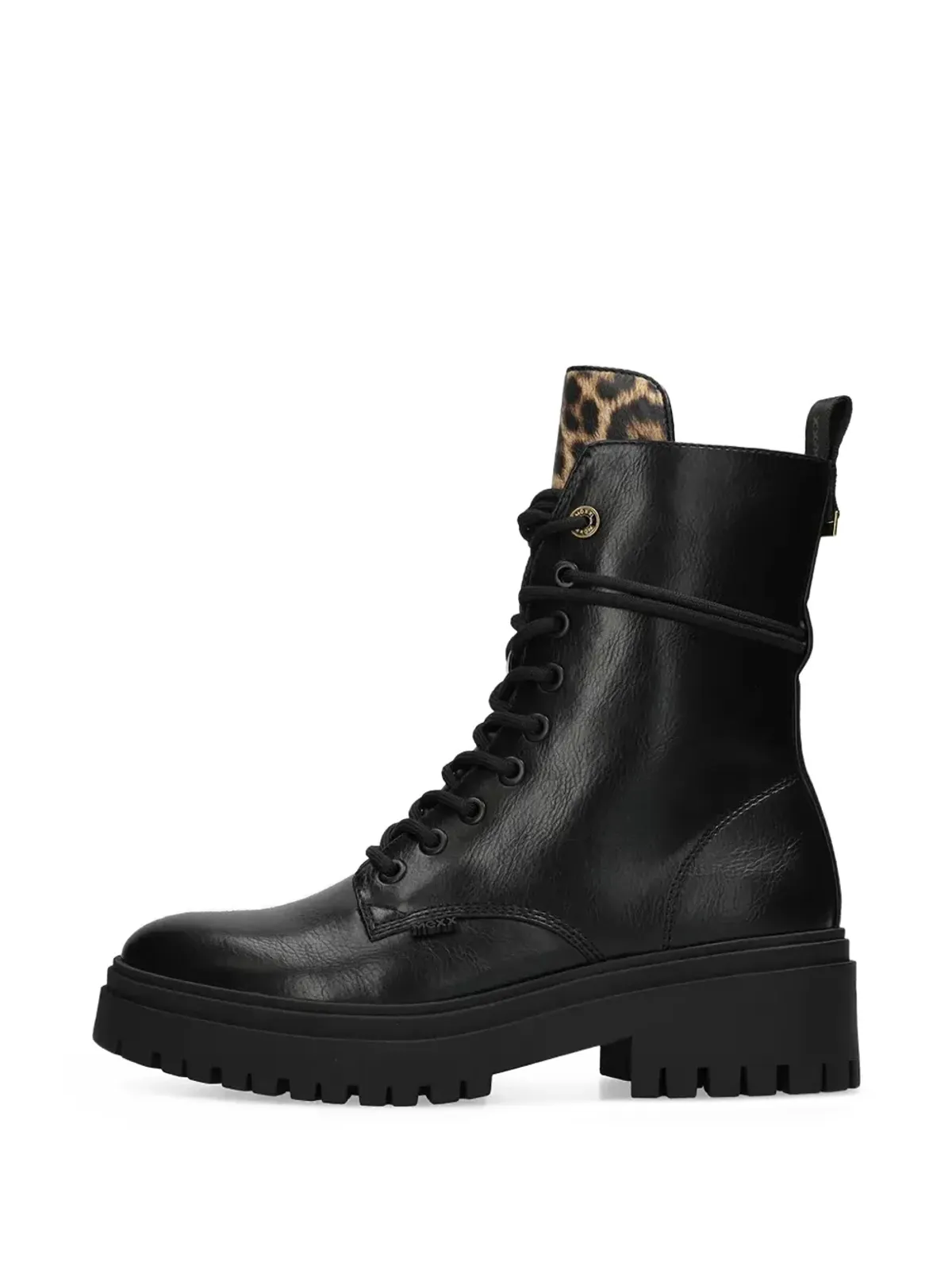 MEXX leopard panel lace-up boots - Black - 画像3