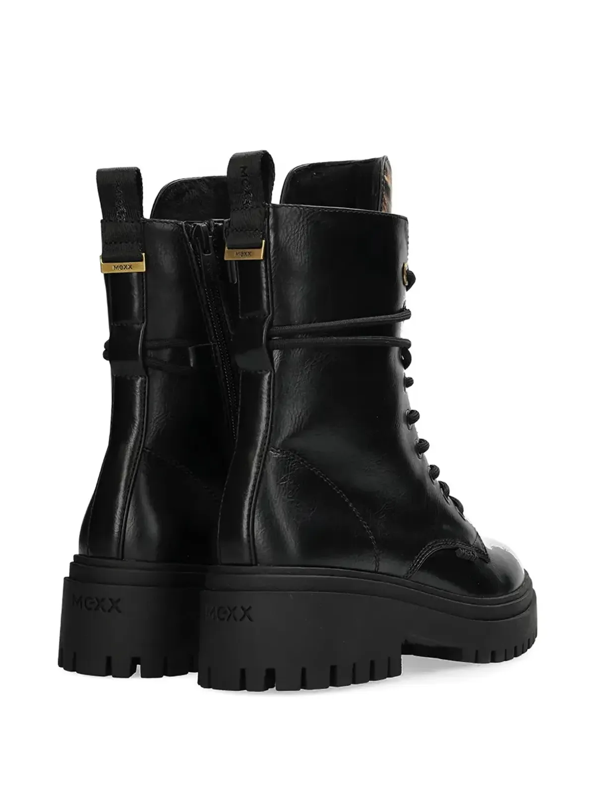 MEXX leopard panel lace-up boots - Black - 画像4