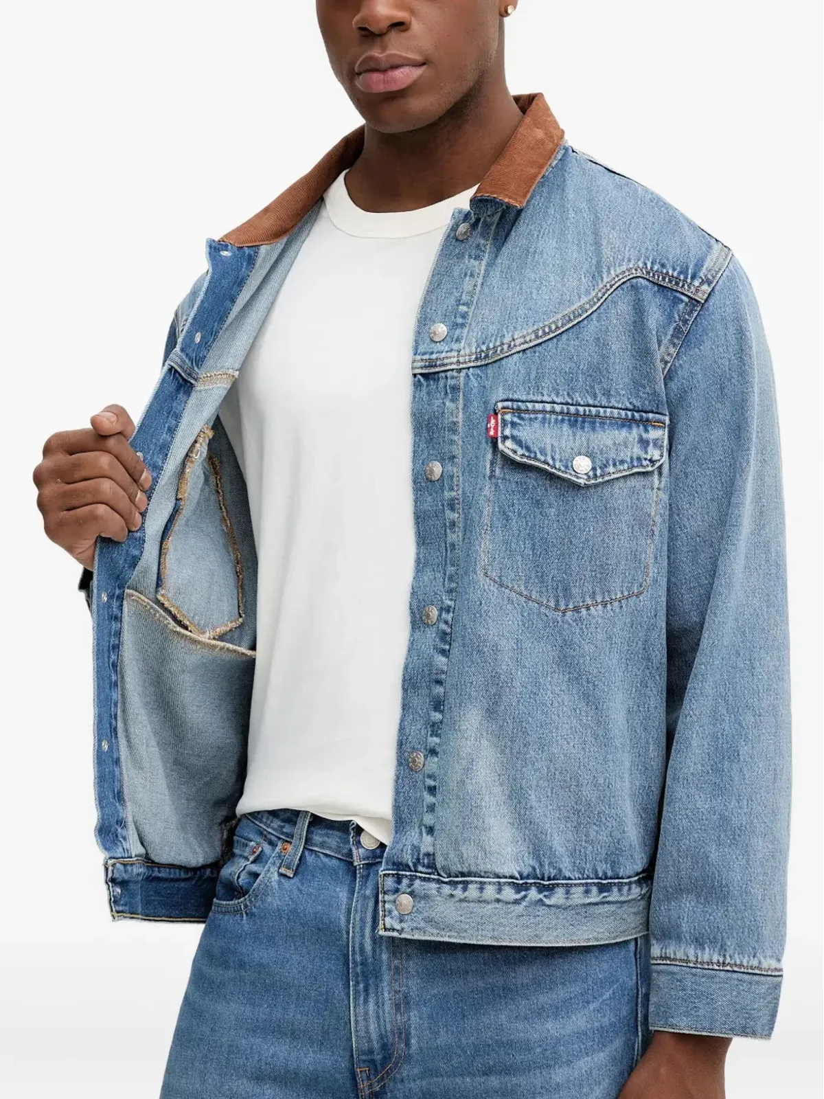 Levi's ウェスタンショートホーン・トラッカー デニムジャケット - ブルー - 画像3
