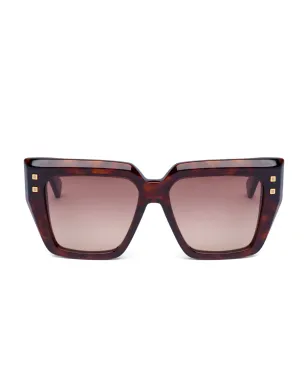 Balmain Eyewear スタッズ付きジオメトリックフレーム サングラス - サムネイル1