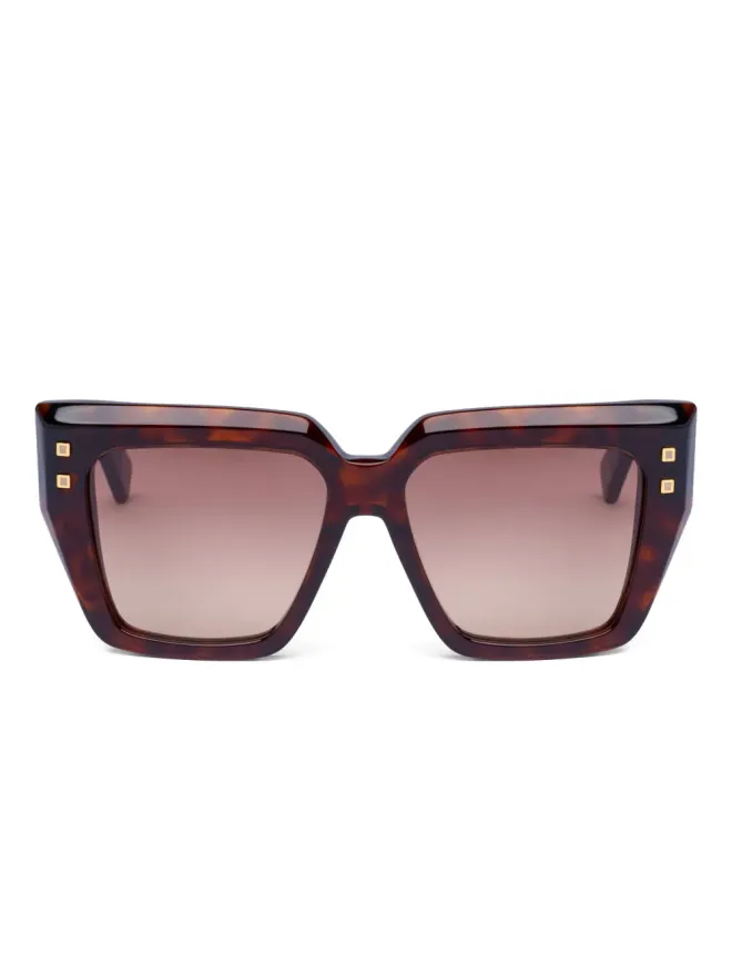 Balmain Eyewear Balmain Eyewear スタッズ付きジオメトリックフレーム サングラスの商品画像