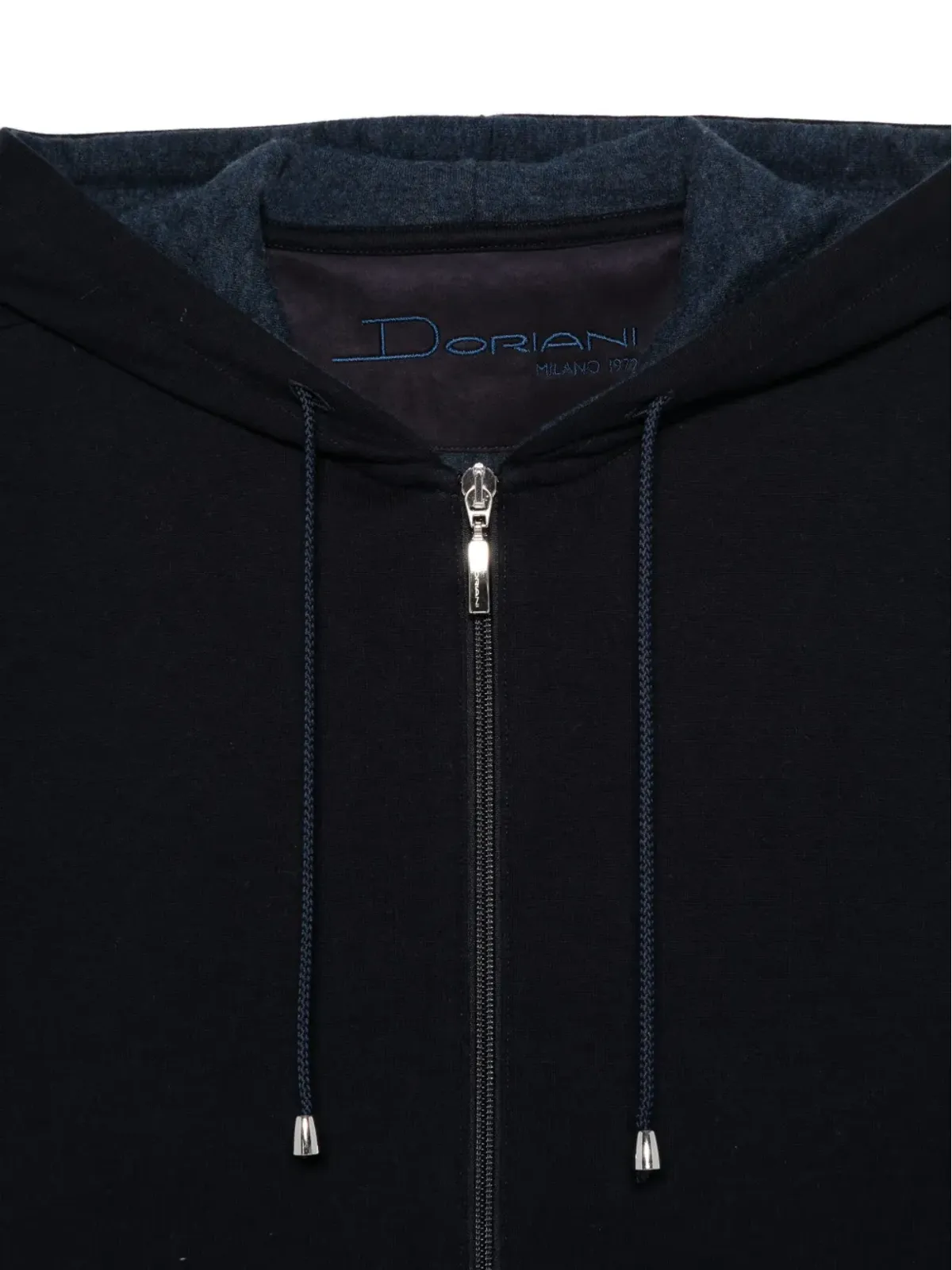 Doriani Cashmere ジップファスナー付きフーディ ブルー - 画像3