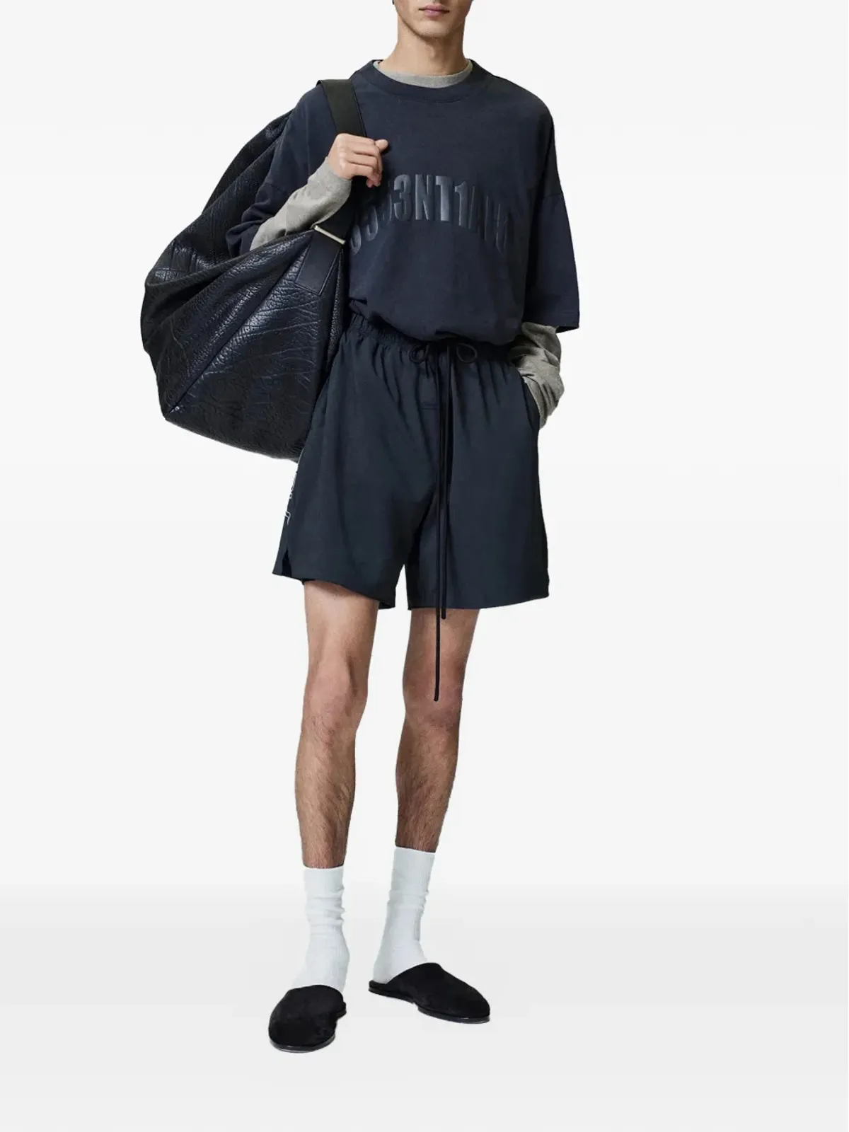 FEAR OF GOD ESSENTIALS ロサンゼルス90年代 テキストプリント Tシャツ - グレー - 画像2
