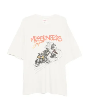 KAMIYA モーターバイク・メッセンジャーズ プリント ダメージ加工 Tシャツ - サムネイル1
