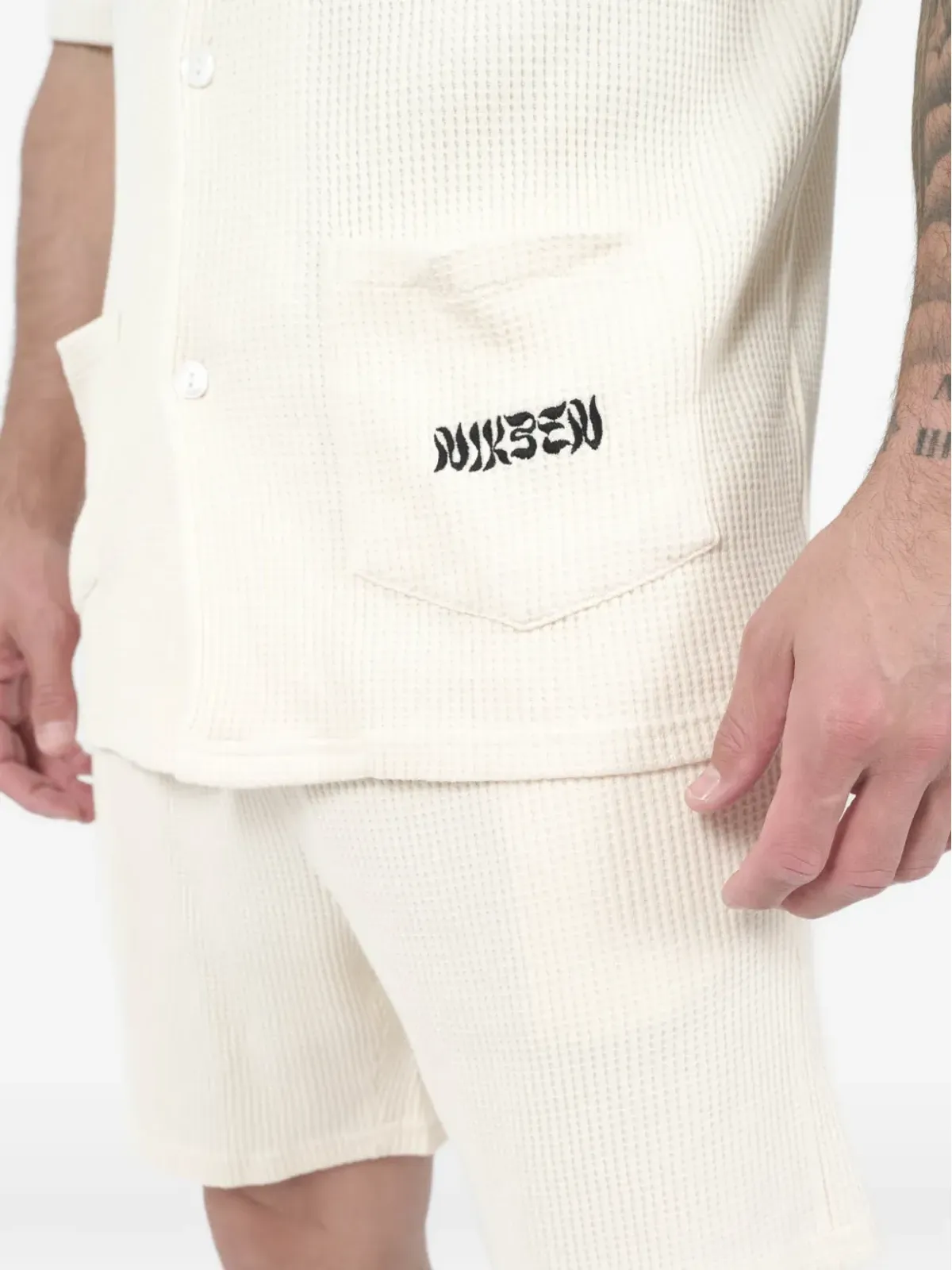Nikben パッチポケット半袖シャツ - Neutrals - 画像5